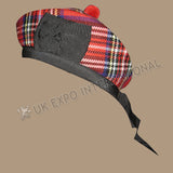 Royal Stewart Tartan Glengarry Hat With Red Pom