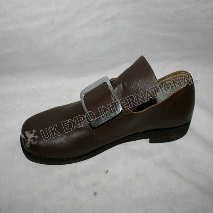 Civil War Colonial Buckle Brown Shoes