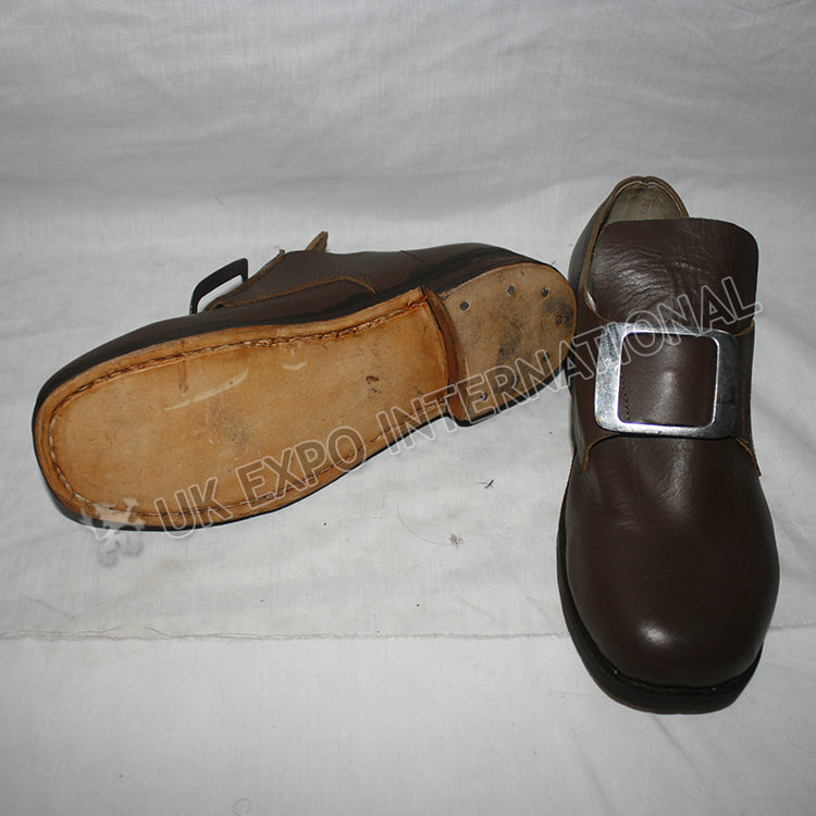 Civil War Colonial Buckle Brown Shoes