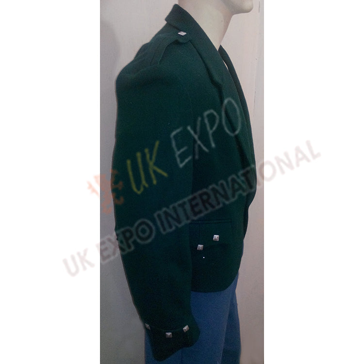 Dark Green Wool Argyle Jacket