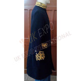 Dark Blue Military Gold Bullion Zari Hand Embroidered Greatcoat
