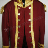 Captain Jack Aubrey Master Commander Red Wine Gold Braid Bullion Coat