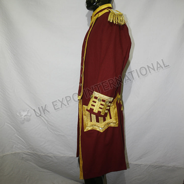 Captain Jack Aubrey Master Commander Red Wine Gold Braid Bullion Coat