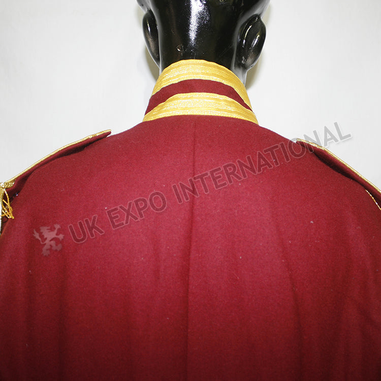 Captain Jack Aubrey Master Commander Red Wine Gold Braid Bullion Coat