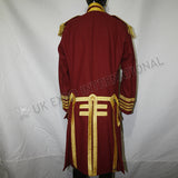 Captain Jack Aubrey Master Commander Red Wine Gold Braid Bullion Coat