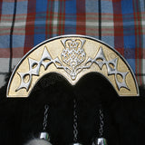 Thistle Gold 3 Tassel Black Rabbit Fur Sporran
