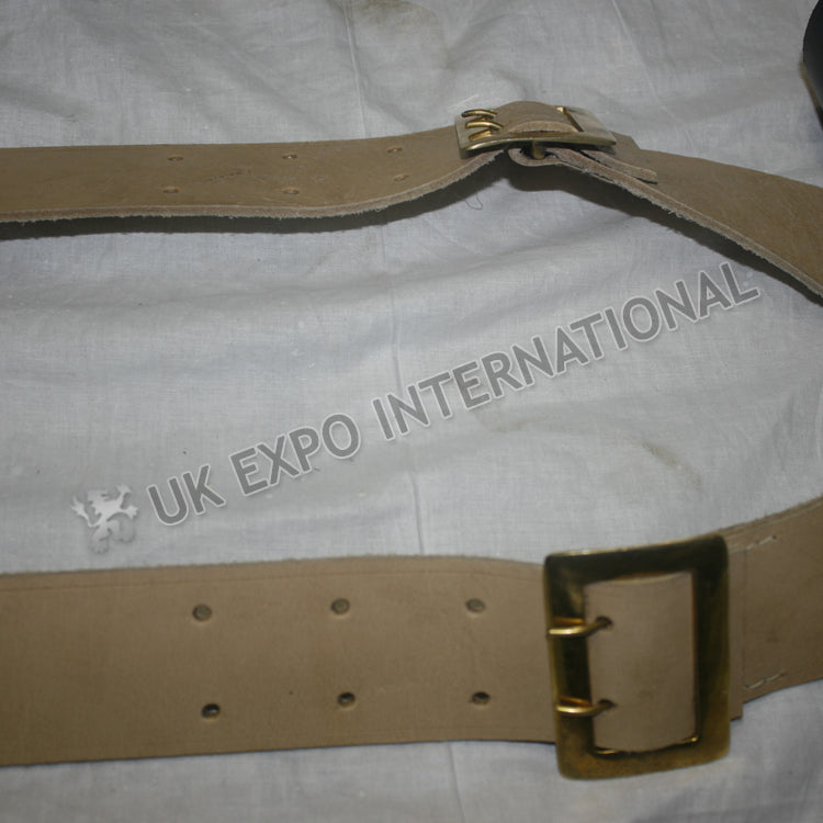 Black Cartridge Box Natural Leather Belt Attached Military Ammo Pouch