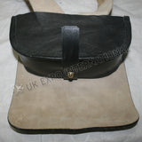 Black Cartridge Box Natural Leather Belt Attached Military Ammo Pouch