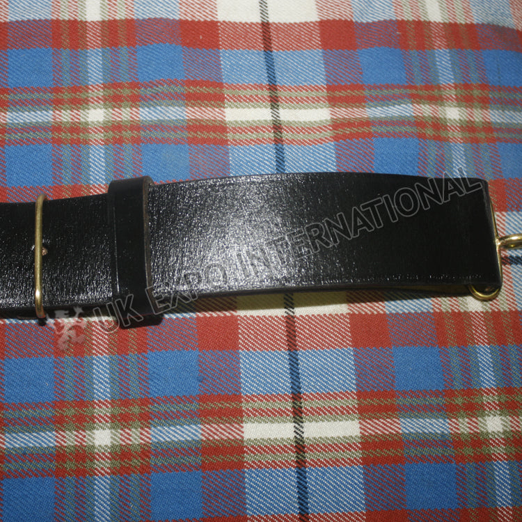 Civil War Black Leather Snake Buckle Waist Belt
