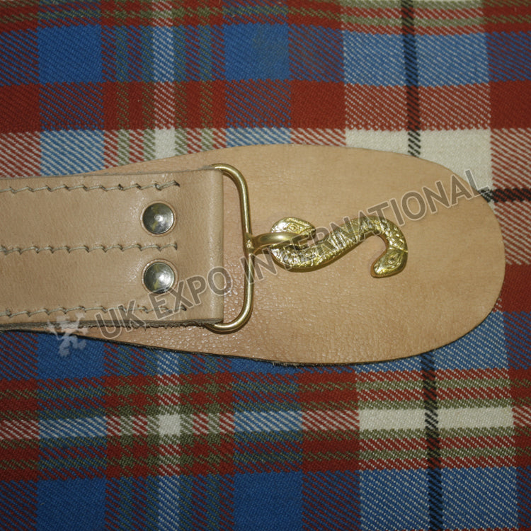 Civil War Natural Leather Snake Buckle Waist Belt