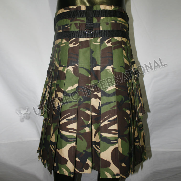 Sports Casual Camouflage Chain Utility Kilt
