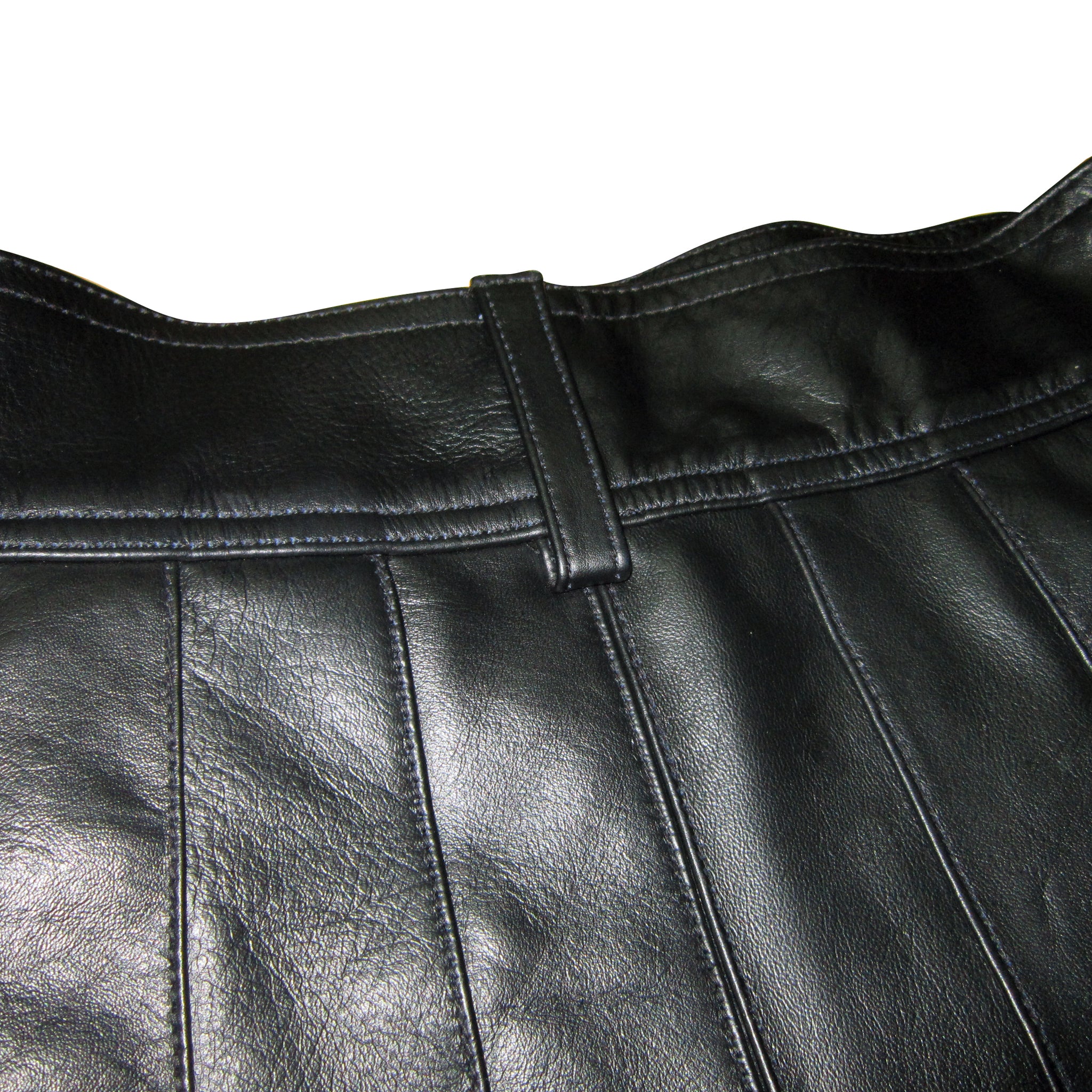 Black Real Leather Utility Kilt