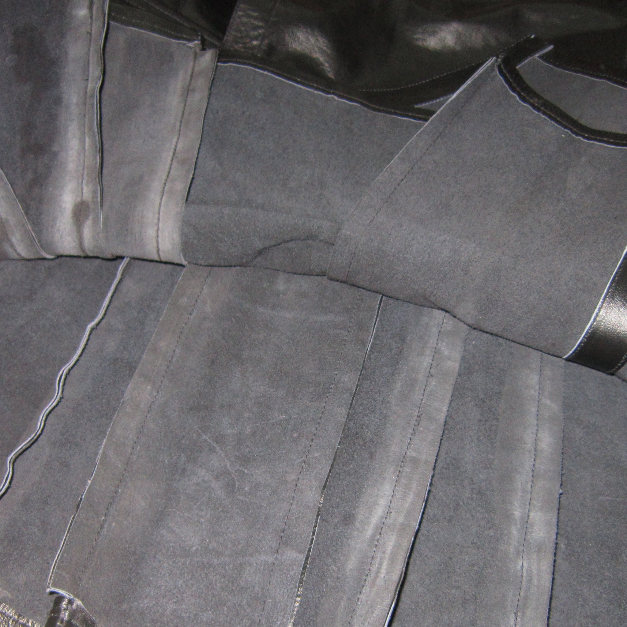 Black Real Leather Utility Kilt