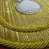 Red Gold Bullion Epaulettes White Grenade Badge Hand Embroidery Gold Fringe Military Shoulder Boards