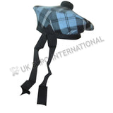 Scottish Darcy Denim Tartan Hat With Black Pom Pom