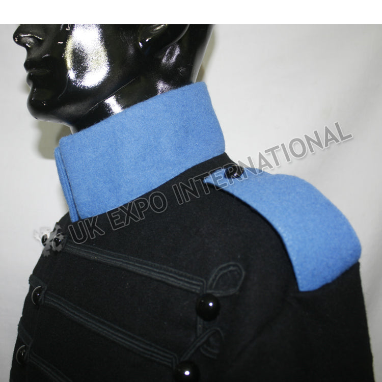 Black Wool Hussar Style Military Blazer