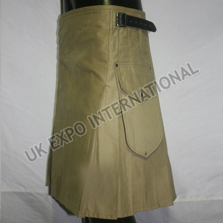 Scottish Modern Khaki Utility Kilt