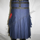 Blue With Red Cargo Utility Kilt