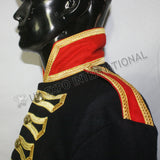Dark Blue Golden Braided Military Coat