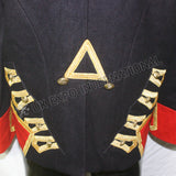 Dark Blue Golden Braided Military Coat