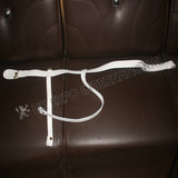 White Sword Belt Brass Snake Buckle Military Leather Waist Belt