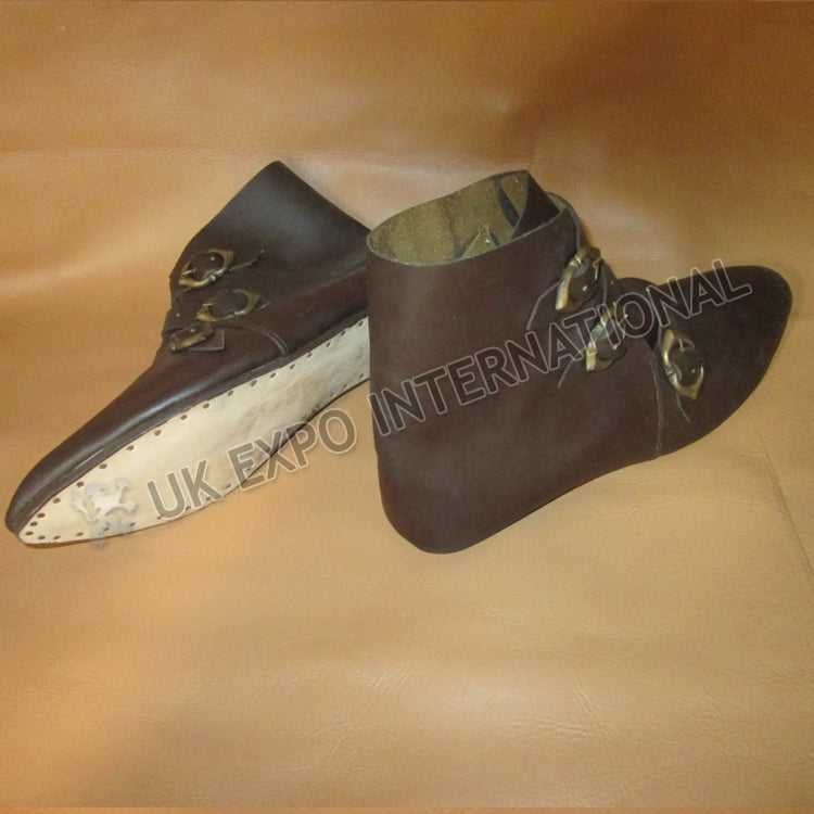 Brown Jorvik Viking SCA Leather Shoes