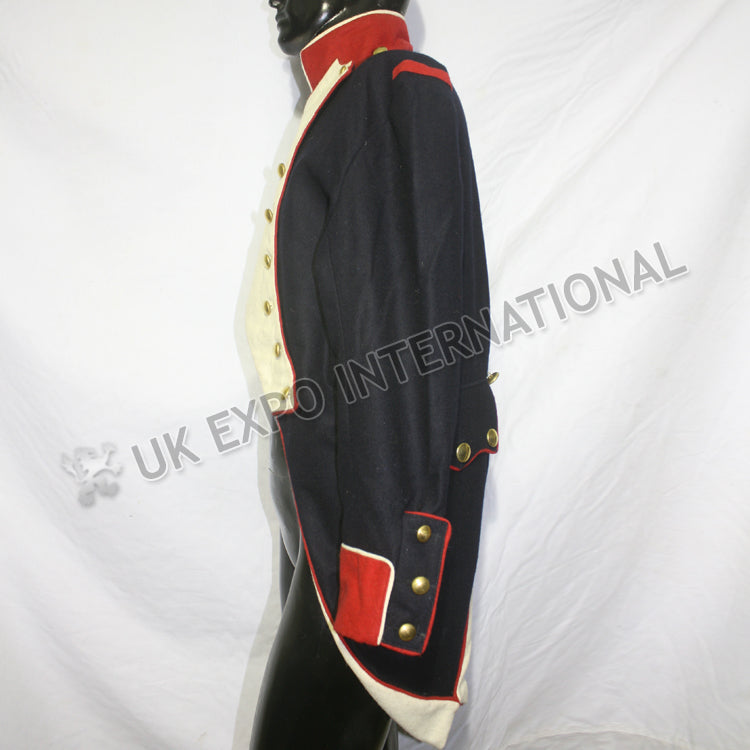 Dark Blue White Front French Habit Coat