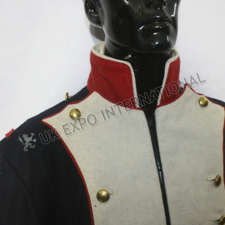 Dark Blue White Front French Habit Coat