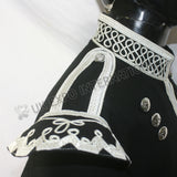 Black Piper Doublet With Silver Braiding