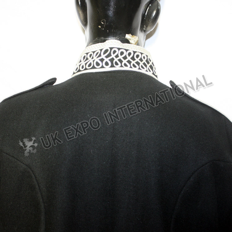 Black Piper Doublet With Silver Braiding