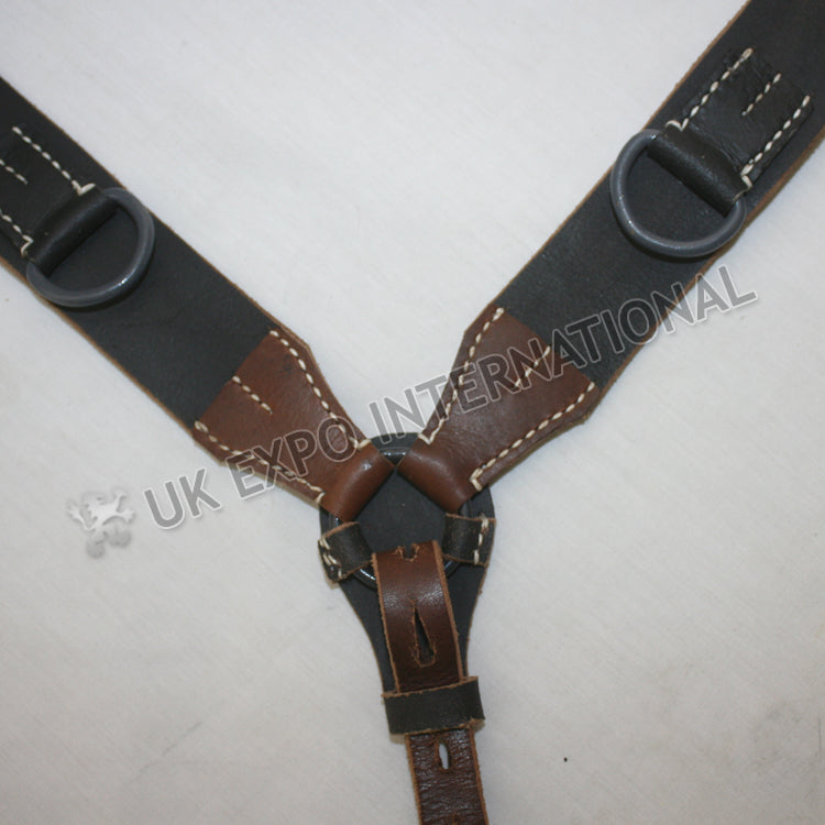 Brown Leather Black Suspender