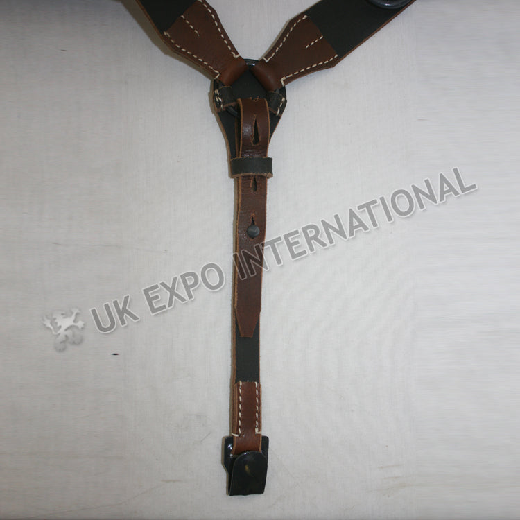 Brown Leather Black Suspender