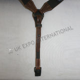 Brown Leather Black Suspender