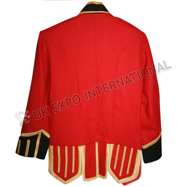 Red Military Piper Doublet Golden Braid With Black Trim