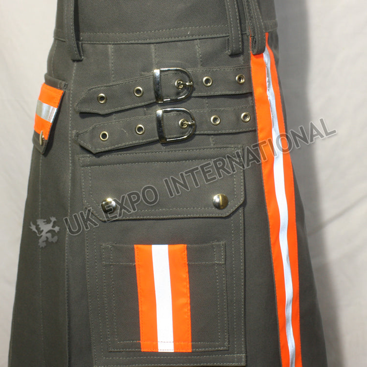 Fire Man Orange White Color Tape Utility Kilt