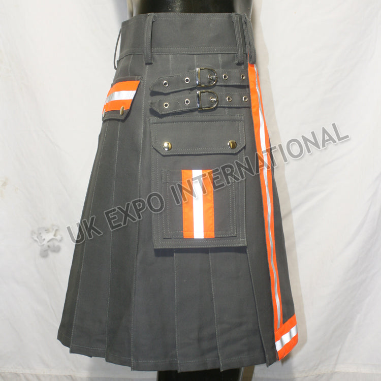 Fire Man Orange White Color Tape Utility Kilt