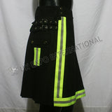 Black Fire Man Light Green Tape Utility Kilt