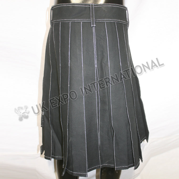 White Thread Black Hybrid Utility Kilt