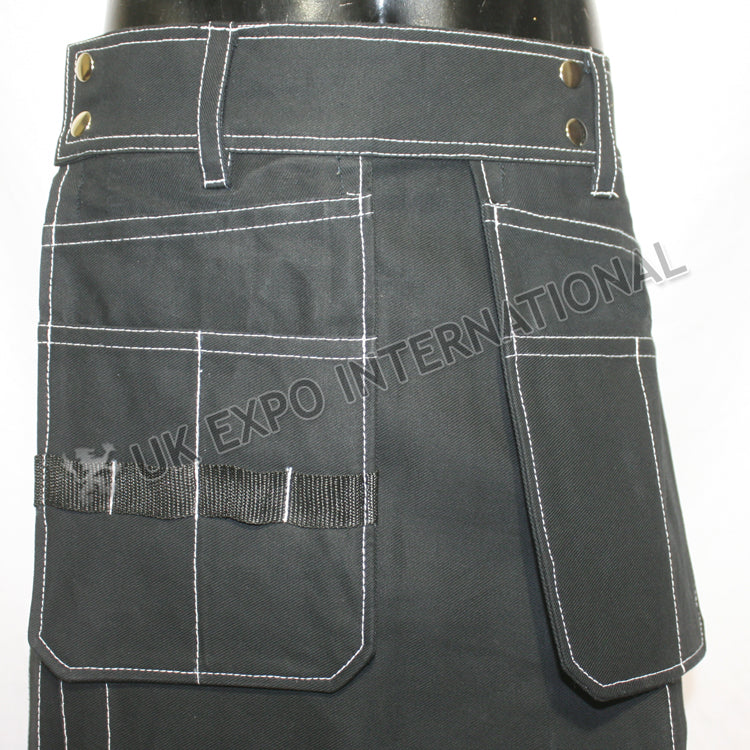 White Thread Black Hybrid Utility Kilt