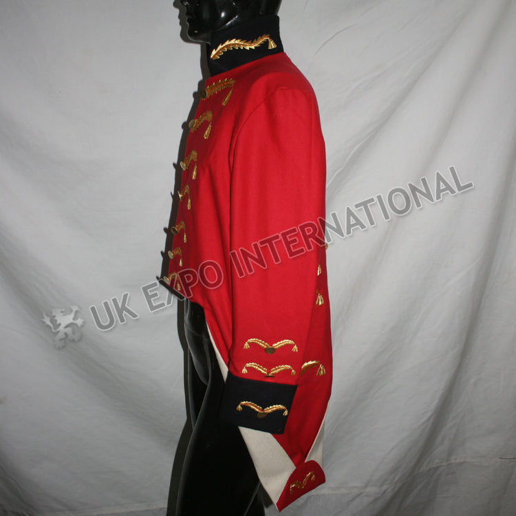Waterloo ADC Levee Red Gold Zari Embroidery Coat
