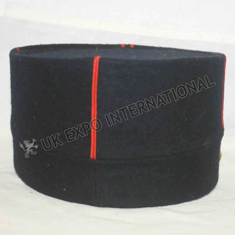 Dark Blue French Kepi Cap Red Braid Front Military Hat