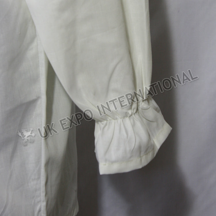 UK Off White Color Ghillie Renaissance Pirate Pioneer Theatre Shirt