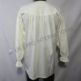 UK Off White Color Ghillie Renaissance Pirate Pioneer Theatre Shirt