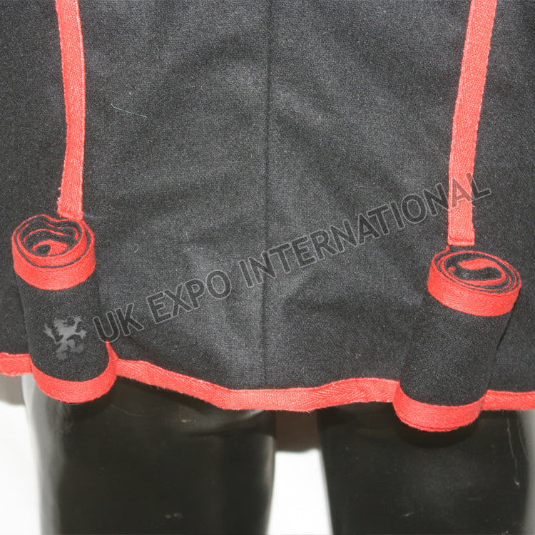 Black Wool Military Uniform Coat