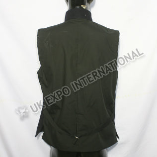 Black Wool Military Vest 3 Pocket Officer Waistcoat