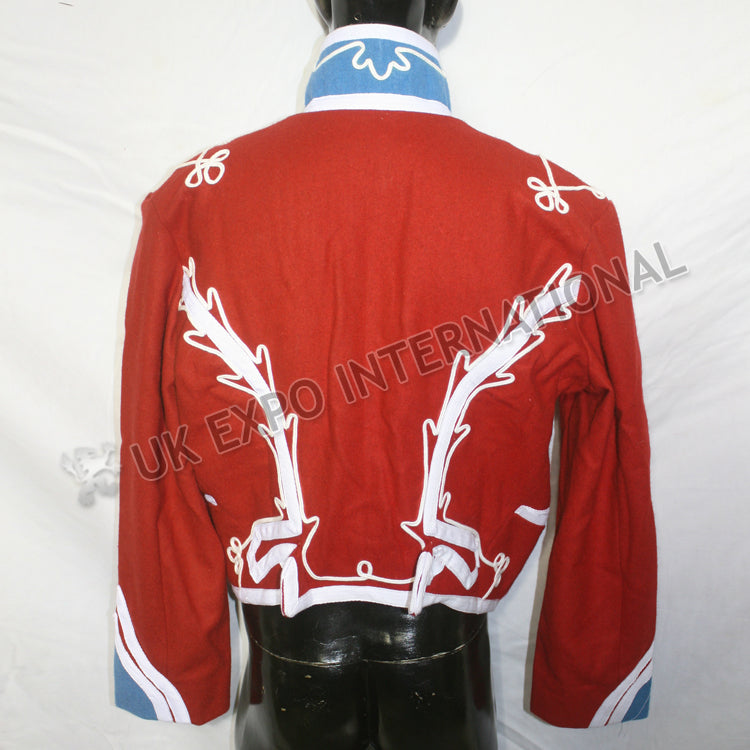 White Wool Braid Red Hussar Jacket