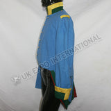 French Sky Blue Military Gold Braided Jacket