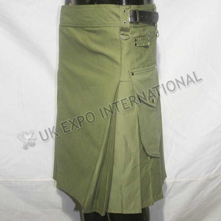 Modern Olive Utility Kilt