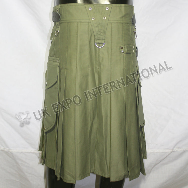 Modern Olive Utility Kilt