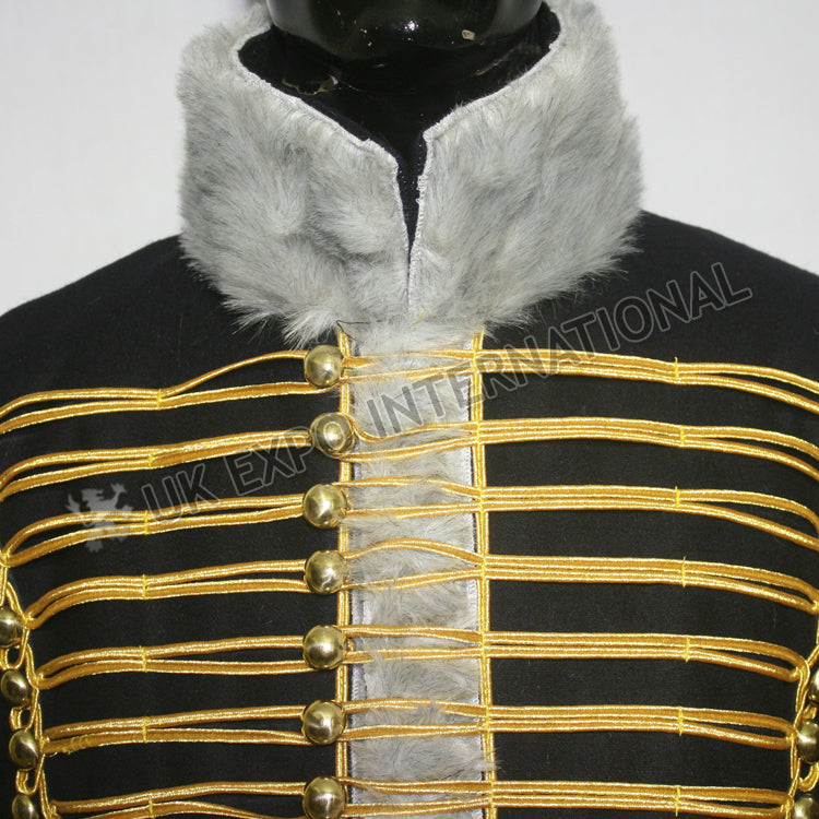 Black Wool Prussian Hussar Pelisse Jacket